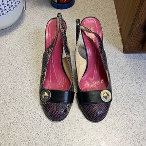 Kate Spade Snakeskin Slingback Pumps Size 8.5